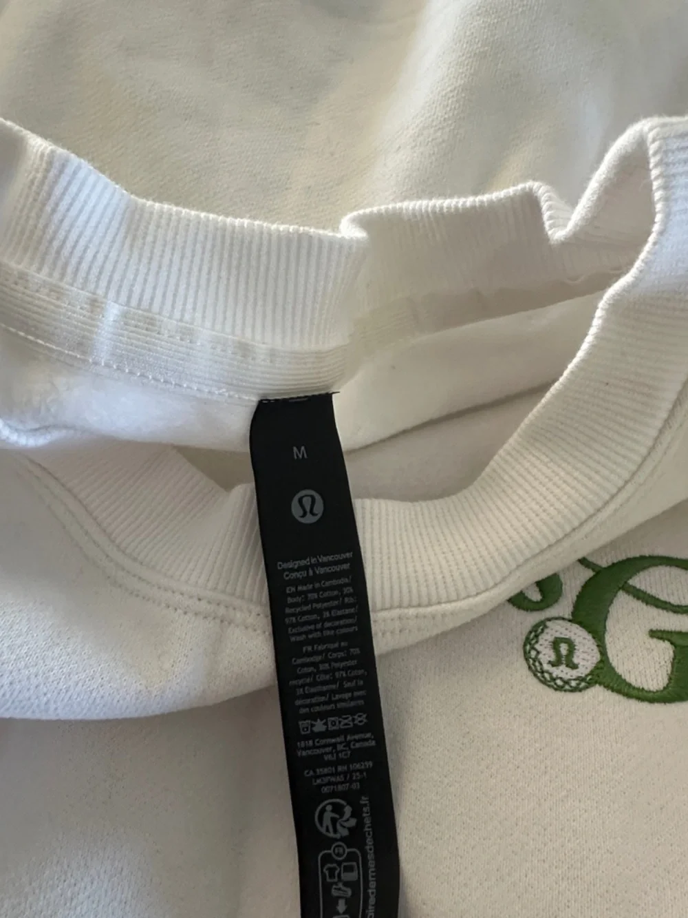 lululemon athletica White Sweatshirt with Green Logo - Picture 3 of 3